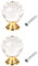 Lansonee 2 Pcs Crystal Door Knobs,Drawer Carbinet Door Handle Puller with Screws for Home Kitchen Office Drawer Cupboard Closet-Gold-25mm