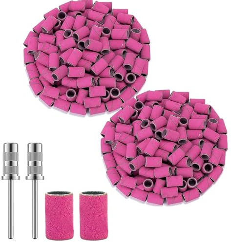 100 Piezas Bandas de Lijado Con 2 Piezas Fresas Torno Para Uñas, Brocas Para Torno, Taladro Máquina Lima Electrica, Herramientas Para Manicura y Pedicura