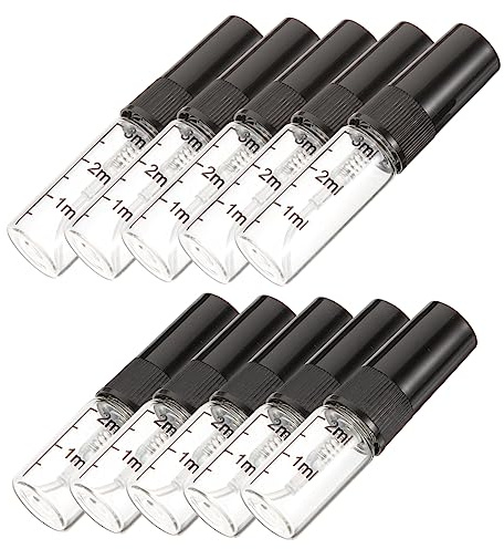 MAGICLULU Botellas De Perfume Recargables y Botellas De Viaje Vacías, 10 Unidades Pequeñas De 2 Ml y 3 Ml Spray Fino, Vidrio Portátil Para Perfume, Uso Viajes y Recarga