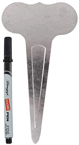 6 Pflanzenschilder aus Verzinktem Metall mit wasserfestem Stift