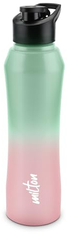 MILTON Comet 1000 Stainless Steel Water Bottle 1000 ml, Single Walled, ISI Certified I Leak Proof Lid, Rust Proof I For School, Office, Gym I Mint Pink