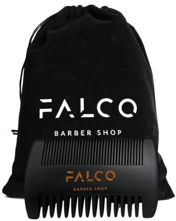 Falco Barber Shop - Peigne Professionnel Bois pour Barbe Cheveux et Moustache Homme 100% en Bois de Poirier Antistatique