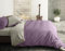 Riad Arredo Set Copripiumino Morbido 100% Puro Cotone Italiano Tinta Unita - Parure Double Face Sacco Piumino con Federe Made in Italy (Lilla - Beige, Piazza e Mezzo 200x240 + 1 federa 52x82)