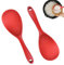 2 Piezas Arrocera Antiadherente cucharas para servir,23 x 7cm Cuchara Arrocera de Silicona Antiadherente,Cucharas de Arroz de Silicona Resistente al Calor con Agujero para Colgar, Revolver,Sacar