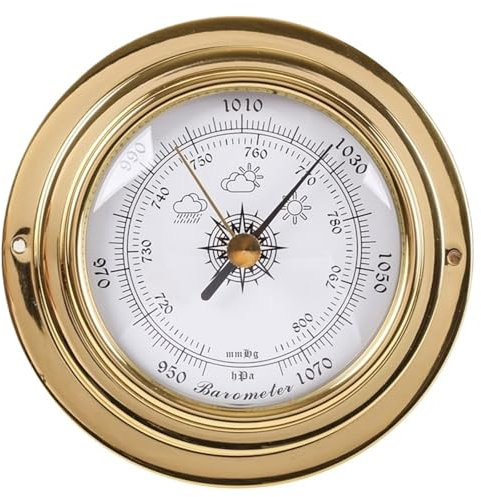 YDYAENIO Wandbarometer An der Wand montiertes Barometer, Wetterstation, Temperatur- und Feuchtigkeitsmessung, Thermometer und Hygrometer for Gezeitenuhr zu Hause(Barometer)