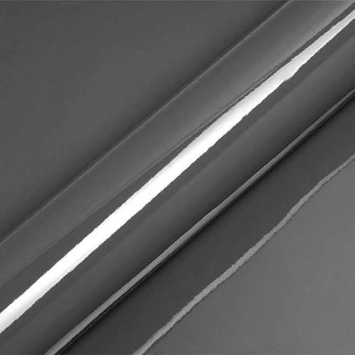 DIMEXACT - Vinyle Covering Gris Brillant pour Surface Plane avec Colle Airflow - 122 cm x 2.5 m - en Rouleau