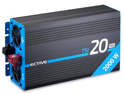 ECTIVE - Wechselrichter 12V auf 230V TSI PRO 20-2000W reine Sinuswelle - Offgrid-Spannungswandler DC/AC Strom mit USB, Überlast- & Überhitzungsschutz, NSV & USV Funktion - Inverter Stromwandler