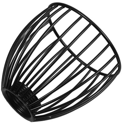 ABOOFAN Drum Lamp Shade Black Wire Cage Lampshade for Table and Floor Lamps Vintage Easy to Install Light Fixture Replacement for Home Decor and Cafe Lighting
