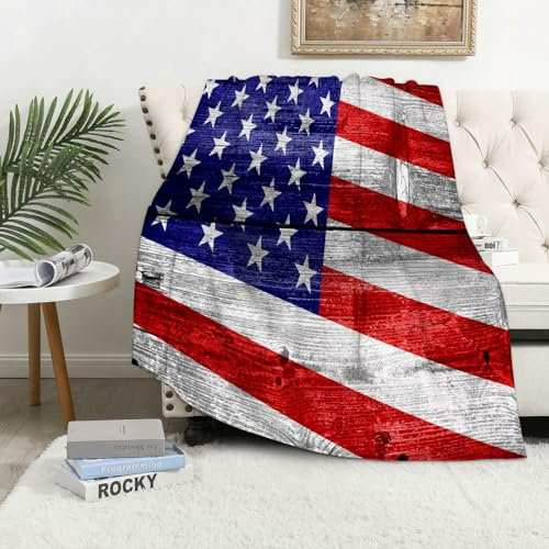 MAAPCHP Kuscheldecke Flauschig Decke Fleecedecke USA-Flagge Wohndecke Warm Winter Weich,Decke Couch Blanket,Wohn- & Kuscheldecken 76 x 100 cm,Sofa überwurfdecke