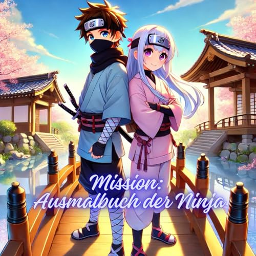Mission: Ausmalbuch der Ninja: Ausmalbilder inspiriert vom Naruto-Stil: Ninja-Mädchen, Teams, Jutsu, Tiere (Teenager Ausmalbücher)