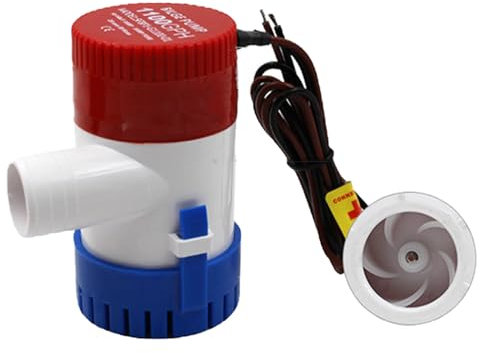 Bomba de achique de 1100 Gph para barcos | Bomba de agua eléctrica marina sumergible DC12V/24V - Ideal para estanques, piscinas, spas silenciosos, barcos, caravanas, caravanas, sumergibles.