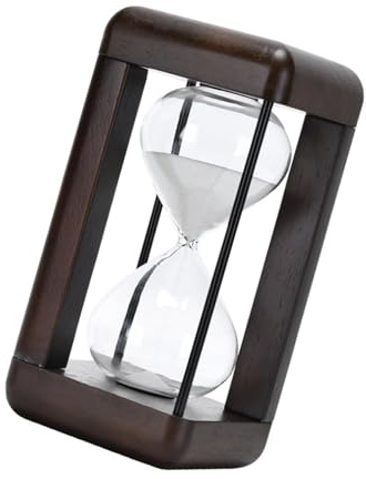 Temporizador decorativo de reloj de arena de estilo clásico con arena blanca o negra para cocina y estudio, práctica de yoga