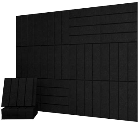 UMIACOUSTICS Akustikplatten, 30 x 30 x 1 cm, schallabsorbierende Wandpaneele für Büro, Studio, Heimkino, Schwarz, 12 Stück