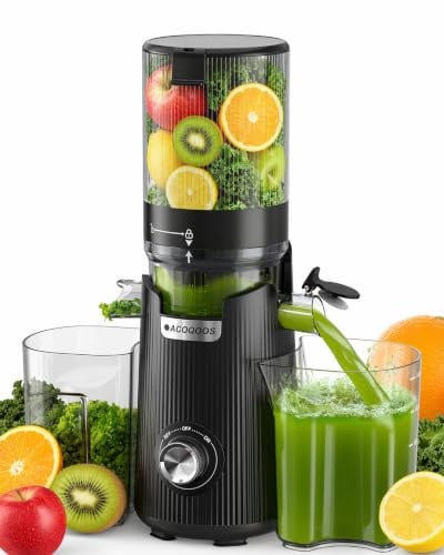 ACOQOOS Estrattore Frutta e Verdura, 132 mm Bocca Extra-Larga, Capacità 1,8 L, Motore da 280 W, BPA Free, Facile da Smontare e Pulire, Nero