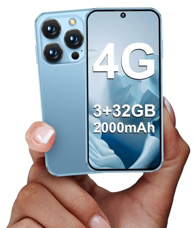 Mini smartphone 4G, mini teléfono móvil desbloqueado de 3+32 GB – equipado con pantalla HD de 3,88 pulgadas, batería de 2000 mAh, cámara de 5 MP, doble SIM con doble modo de espera, diseño ultrafino