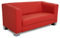 moebel-eins Chicago 2-Sitzer Sofa Couch Loungesofa, Material Kunstleder, rot