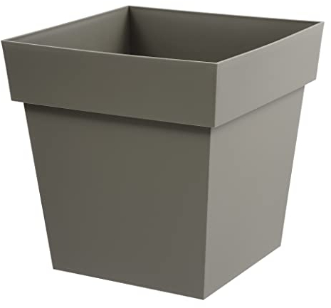 EDA - Pot de Fleur Carré TOSCANE 39 cm - Volume 38 L - 39 x 39 x 39 cm - Taupe