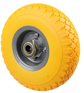 HRB PU Rad 260 mm - Pannensicher je 130 kg Traglast, Metallfelge (Gelb, 1 Stück)