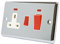 AET CPCCC2NWH Polished Chrome Classical Control Unit w White Insert-2-Gang 45A Cooker 13A Switched Plug Socket and Neon Indicators, 240 V