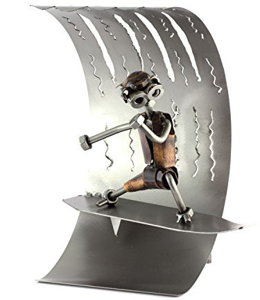 Steelman24 I Omini di Viti Surfista I Idee Regalo Originale I Soprammobili in Metallo I Modellino