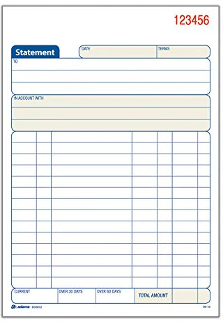 Tops Adams Statement Book, 2-Part Carbonless, White/Canary, 5-9/16 x 8-7/16 Inches, 50 Sets, 3/Pack (DC5812-3)