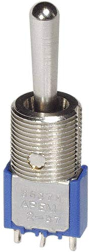 Interruttore a leva 1 x (On)/Off/(On) APEM 5637MA 250 V/AC 3 A momentaneo/0/momentaneo 1 pc(i)