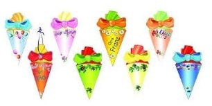 Unbekannt 3 TLG. Set: Schultütenanhänger / Namensschilder / Namensanhänger - Geschenkanhänger - zum Schulanfang - Schultüte - Zuckertüte - Kinderland
