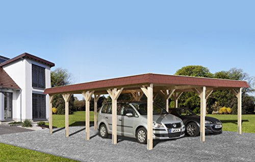 Weka Leimholz-Flachdach-Doppelcarport 615 Gr. 2