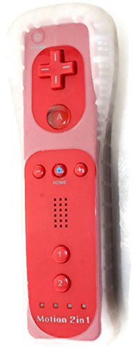 AMGGLOBAL® - Telecomando integrato Motion Plus per Nintendo Wii Remote WII, custodia in silicone per Nintendo Wii, colore: Rosa Nero e Blu scuro