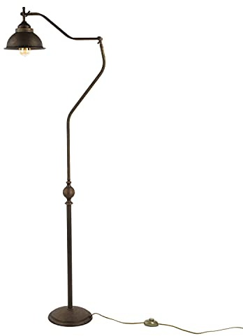 Licht-Erlebnisse Stehlampe Antik Messing Bronze Handarbeit Premium Maritim E27 Vintage Standleuchte Schlafzimmer Flur Wohnzimmer