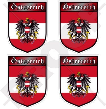 ÖSTERREICH Österreichisch Schild 50mm Auto & Motorrad Aufkleber, x4 Vinyl Stickers
