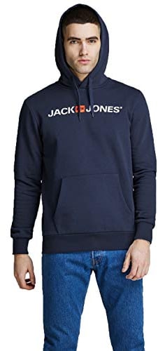 JACK & JONES Herren Kapuzenpullover (Navy Blazer (Corp 054 Navy-White, XXL))