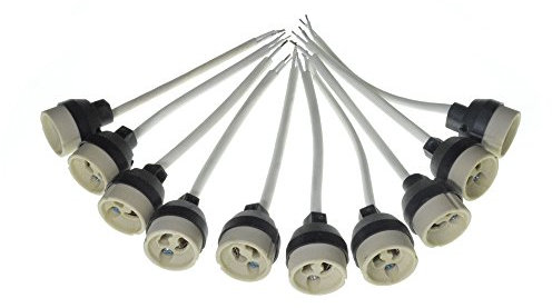 10x GU10 Lamp Holder Lamp Light Fitting Parts Ceramic Lamp Bases Connector GU10 Socket for LED Light Bulbs Halogen Bulbs 10-Pack