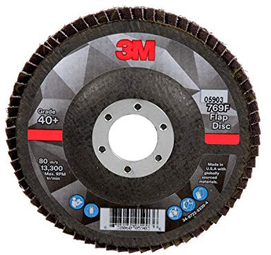 Disco lamellare 3M 769F, T27, abrasivo ad alte prestazioni, grana in ceramica a forma di precisione, 40+, 11,7 cm x 7/8 in 10 pezzi (confezione da 1)