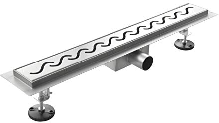 Canalina Di Scarico Per Piatto Doccia A Pavimento Acciaio Inox (80x7 cm, Onda)