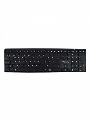 Teclado Bluetooth V7 KW550ESBT - QWERTY, negro