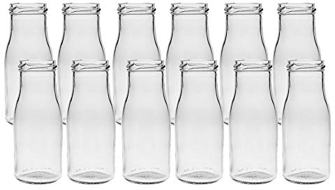 12 Stück Runde | Typ 156 | Mini Vasen Glasfläschchen kleine | Dekoflaschen Flasche | Väschen Vase Glasflaschen Blumenvase (12 Stück)