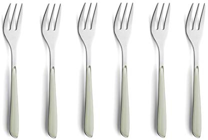 Kuppels 2294SABS01AN6 Set di forchette da Dolce, Acciaio Inox, Verde Salvia