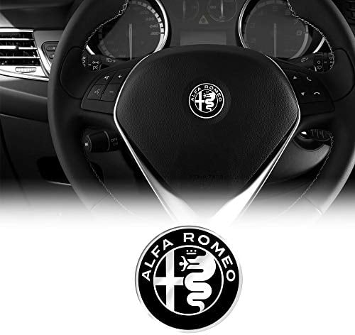 Alfa Romeo 21830A 3D-Aufkleber für Lenkrad, schwarz, Durchmesser 40 mm