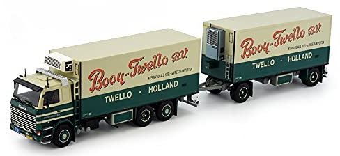 TEK80911-SCANIA R112 6 x 2 Kühlschranktür mit Anhänger 2 Achsen Booy Twello - Maßstab 1:50