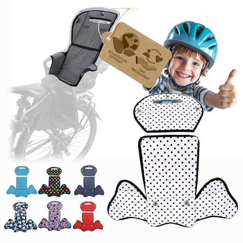 Ersatzbezug Sitzkissen Bezug [Auflage für Kinder Fahrradsitz] kompatibel mit Römer Jockey MOD 4 (weiß schwarze Punkte)