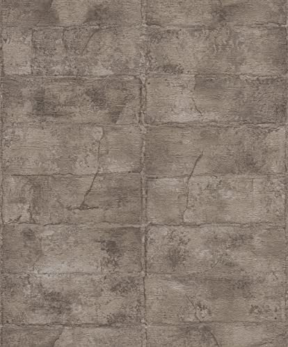 Rasch Tapeten Vliestapete (Industrial) Braun schwarze 10,05 m x 0,53 m Concrete 520163