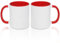 MR.R Lot de 2 tasses à café vierges de 325 ml avec intérieur et poignée de couleur rouge
