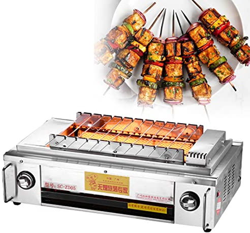 Barbecue Gas Grill Stainless Barbecue Grill with Grill Net, Ideal for Outdoor Catering, is Easily Transported and Can Cook for Medium to High Volumes,Grease Tray,Camping Picnic Barbecue Grill,SC ZD05