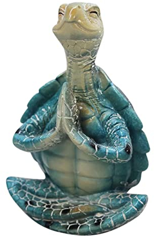 iSpchen Harz Meeresschildkröte Figur Tier Statue Skulptur Dekofigur Yoga Meditation Wohnkultur Deko Lustige Gartenfiguren Harz Gartendeko Home Schreibtisch Statuen Dekor Desktop Ornamente