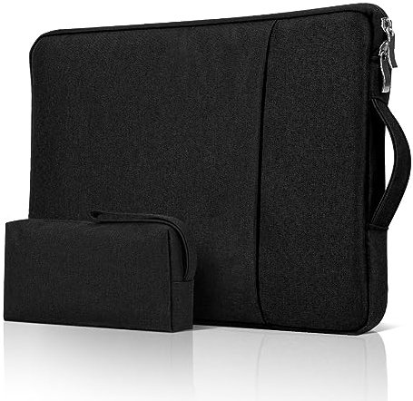 jooeer 13 Pulgadas Funda Ordenador Portatil para 13 MacBook Air/Pro M2 M1 13,3 Chromebook Notebook, Funda PC Impermeable Fina con Asa Bolsillo, Sleeve Computadora Acolchada Blanda, Negro