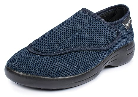 Aerosoft Reha-Halbschuh Stretch 17 Damen Herren Weite G-H Klettverschluss rutschhemmend (blau, Numeric_39)