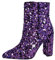 MissHee - Stivaletto lucido con tacco a blocco, con glitter, viola., 35 EU