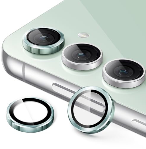 JETech Camera Lens Protector for Samsung Galaxy S23 FE 6.4-Inch, 9H Tempered Glass Metal Individual Ring Cover, HD Clear, 1 Set (Green)