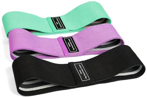 Flintronic Bande Elastique Musculation, Bande Elastique Fitness en Tissu, Bande de Résistance 3 Niveaux de Force, pour Entraînement Corps/Jambes/Fessiers, Pilates Yoga, avec Sac de Rangement